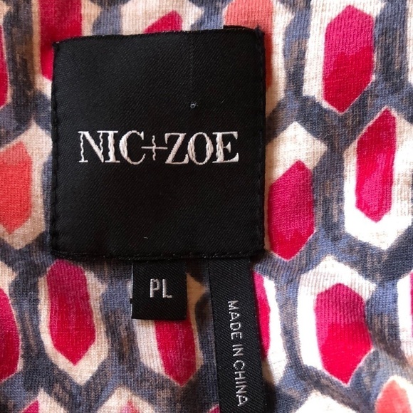 Nic & Zoe Geometric Bright Stone Print Sleeveless MIDI Dress Size Petite Large - Picture 14 of 15